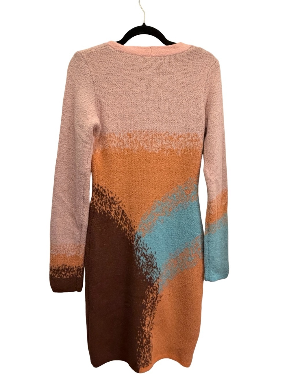 NWT Fashion Nova Pink Orange Maroon Colorful Long Sleeve Sweater Dress Size XL - Picture 2 of 9